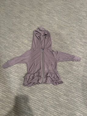 KicKee Pants Solid Spring Sky Double Ruffle Zip-Front Hoodie 6-12M | Baby Girl